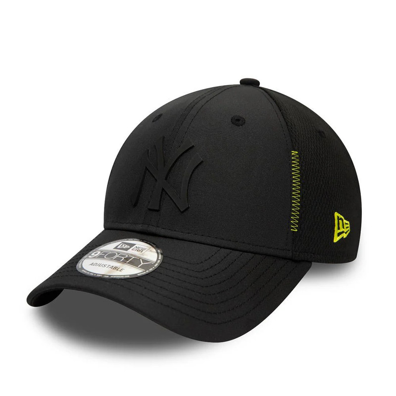New Era Men's New York Yankees Feather Mesh Cap - Black - قبعة